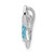 Image of Sterling Silver Rhodium-plated Light Swiss Blue Topaz Diamond Chain Slide Pendant