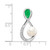 Image of 14k White Gold Emerald/Freshwater Cultured Pearl/Diamond Infinity Chain Slide Pendant