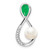 Image of 14k White Gold Emerald/Freshwater Cultured Pearl/Diamond Infinity Chain Slide Pendant