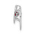 Image of Sterling Silver Rhodium-plated Lab Created Ruby Birthstone Vibrant Chain Slide Pendant