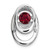 Image of Sterling Silver Rhodium-plated Lab Created Ruby Birthstone Vibrant Chain Slide Pendant