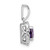 Image of 14K White Gold Lab Grown Diamond and Amethyst Halo Pendant
