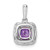 Image of 14K White Gold Lab Grown Diamond and Amethyst Halo Pendant