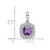Image of 14K White Gold Lab Grown Diamond and Amethyst Halo Pendant