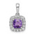 Image of 14K White Gold Lab Grown Diamond and Amethyst Halo Pendant