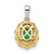 Image of 14K Two-tone Gold Lab Grown Diamond and Created Emerald Pendant
