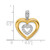 14K Two-tone Gold Lab Grown Diamond SI1/SI2, G H I, Dangle Heart in Heart Pendant