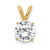 Image of 14K Yellow Gold Lab Grown Diamond 1.00ctw Certified VS/SI, D E F, Solitaire Pendant