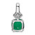 Image of 14K White Gold Lab Grown Diamond & Created Emerald Pendant