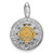 Image of Sterling Silver Rhodium-plated Gold-tone Crystal Pendant