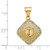 14K Yellow Gold Rhodium-plated Diamond-cut Filigree Square Pendant