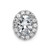 Image of 14k White Gold Oval and Round Halo G H I True Light Moissanite Chain Slide Pendant PM4453-175-WMT