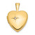 14K Yellow Gold 12mm with .01ctw Diamond Heart Locket Pendant