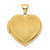 Image of 14k Yellow Gold Brushed w/Beaded Edge 18mm Heart Locket Pendant
