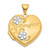 Image of 14K Yellow Gold w/ Rhodium DAUGHTER Floral 18mm Heart Locket Pendant