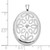 Sterling Silver Rhodium-plated Diamond Leaves 26x20mm Oval Locket Pendant