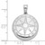 Image of Sterling Silver Rhodium-plated Polished Compass Rose 20mm Round Locket Pendant