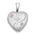 Sterling Silver Rhodium-plated Diamond-cut Enameled Floral Cross 12mm Heart Locket Pendant