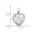 Image of Sterling Silver Rhodium-plated Diamond-cut Enameled Floral Cross 12mm Heart Locket Pendant