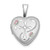 Image of Sterling Silver Rhodium-plated Diamond-cut Enameled Floral Cross 12mm Heart Locket Pendant