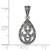 Image of Sterling Silver Antiqued Marcasite Heart Teardrop Pendant