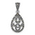 Image of Sterling Silver Antiqued Marcasite Heart Teardrop Pendant