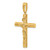 Image of 14K Yellow Gold Polished and Textured Crucifix Pendant C4963