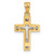 Image of 14K Two-tone Gold Polished and Diamond-cut Cross Pendant C4944