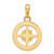 Image of 14K Yellow Gold and White Rhodium Diamond-cut Compass Pendant C4922