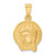 14K Yellow Gold Satin Jesus Medal Pendant