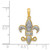 Image of 14K Yellow Gold Diamond Fleur De Lis Pendant