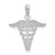 Sterling Silver Polished Cut-out Caduceus Pendant