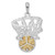 Image of Sterling Silver Polished Net w/14k Basketball Pendant Image of Sterling Silver Polished Net w/14k Basketball Pendant