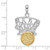 Image of Sterling Silver Polished Net w/14k Basketball Pendant Image of Sterling Silver Polished Net w/14k Basketball Pendant