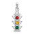 Image of Sterling Silver Polished Enameled Traffic Light Pendant