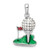Image of Sterling Silver Polished Enameled Golf Ball on Tee Pendant