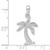 Image of Sterling Silver Polished Palm Tree w/Textured Trunk Pendant