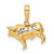 Image of 14K Yellow Gold and White Rhodium Diamond-cut 3D Bull Pendant