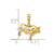 Image of 14K Yellow Gold and White Rhodium Diamond-cut 3D Bull Pendant
