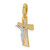 Image of 14K Two-tone Gold Polished CZ Crucifix with Heart Ends Pendant