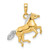 Image of 14K Yellow Gold and White Rhodium Diamond-cut 3D Horse Pendant
