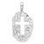 Sterling Silver Rhodium-plated Cut Out Cross Reversible Pendant