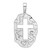 Image of Sterling Silver Rhodium-plated Cut Out Cross Reversible Pendant