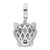 Image of Sterling Silver Rhodium-plated Green & White CZ Panther Pendant