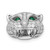 Image of Sterling Silver Rhodium-plated Green & White CZ Panther Pendant