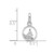 Image of Sterling Silver Rhodium-plated Whale/Dolphin Tail Circle Pendant