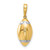 Image of 14K Yellow Gold and White Rhodium Diamond-cut 3D Football Pendant