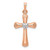 Image of 10k Two-tone Gold Diamond Polished Hollow Latin Heart Cross Pendant