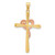 14K Two-tone Gold with White Rhodium Polished Cross with Heart Pendant