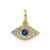 Image of Sterling Silver Gold-tone Synthetic Blue Spinel and CZ Evil Eye Pendant
